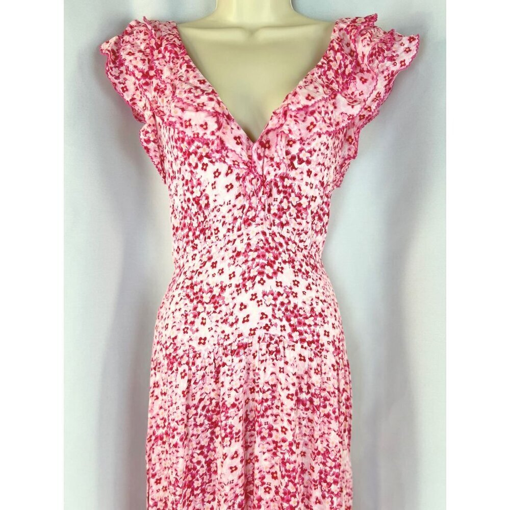 POUPETTE ST BARTH Della Long Dress Pink Floral Maxi $390 - Picture 4 of 13
